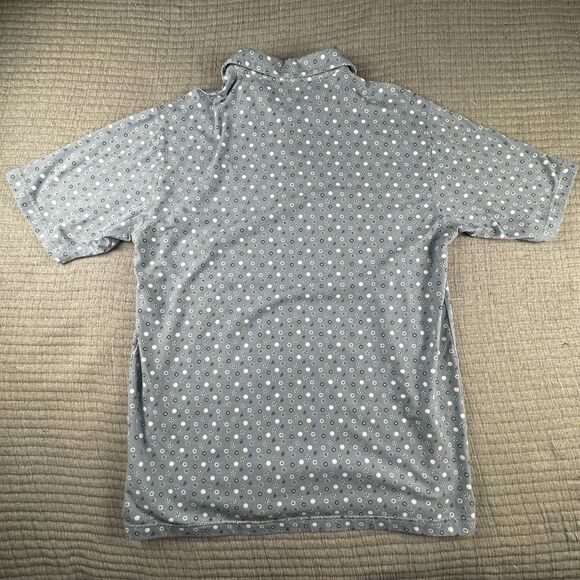 Onward Reserve Performance Polo Mens L Blue Pattern Geometric Golf Short Sleeve - Picture 5 of 8